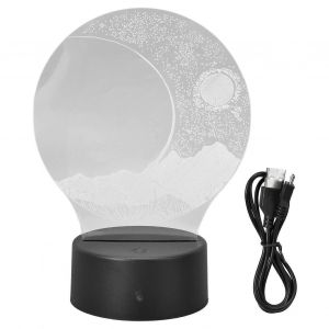 7-Changement De Couleur De Croissant De Lune 3d Lumi&egrave;re De Nuit De Led, Acrylique Aliment&eacute; Par Usb Lampe Pour Enfants, Cadeau D'anniversaire D&eacute;coration - Neuf