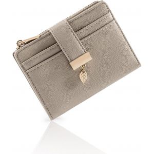 CAUC-Portefeuille Femme Cuir Porte Monnaie avec Fermeture &eacute;clair Poche &agrave; Monnaie, Compartiments Cartes &agrave; Bouton Pression u2013 Petit Portefeuille Femme id&eacute;al pour Voyages - Neuf