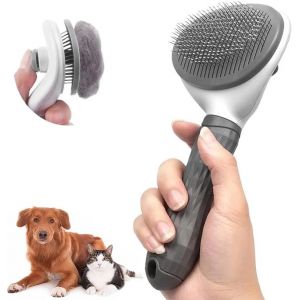 Jgd-Brosse Pour Chiens Et Chats, &Eacute;pilateur Anti-Stress Pour Poils D'animaux, Peigne Pour Chien Chat &Agrave; Poils Courts Et Longs, R&eacute;cup&egrave;re Les Poils D'animaux, Grattoirs R&eacute;pulsifs Parasites (Gris) - Neuf