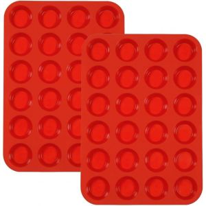 Jexnovashop-2 Pi&egrave;ces Moule &Agrave; Muffins En Silicone - Non Adh&eacute;sif, Adapt&eacute; Pour Cupcakes, Brownies, Pudding Et Tous V&ocirc;tres Desserts De P&acirc;tisserie - Id&eacute;al Pour La Cuisson Facile Et Propre - Neuf