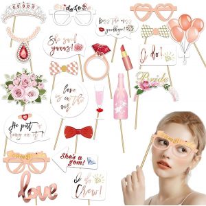 CHECARZHN--NO1-Lot De 23 Accessoires Pour Photos, Accessoires De Boîte Photo, Décoration D'Enterrement De Vie De Jeune Fille, Accessoires De Décoration, Accessoires De Mariage, Décoration De Fête De - Neuf