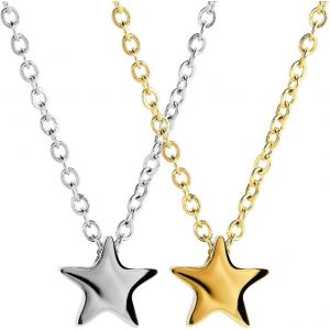 Kal-Collier Ras Du Cou Pour Femme, 2 Pièces Bijoux Ras Du Cou Avec Pendentif En Forme D'étoile, Collier Étoile Pour Femme, Cadeau Pour Meilleure Amie, Cadeau D'anniversaire Pour Femme, Or, Argent - Neuf