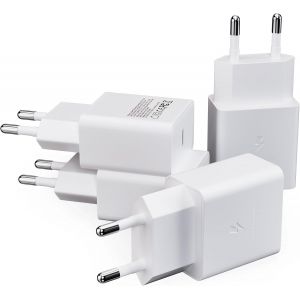 4-Pack Usb C Chargers, Quick Charger Type C For Mobile Phone Mains Adapter For Samsung Galaxy A54 A53 A34 A33 A14 A13 5g M54 M53 M34 M33 M14 A70 A51 M52 M51 S8 S9 S1 0 S20 S21 Plus - Neuf