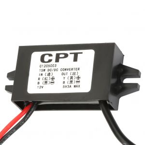 Convertisseur abaisseur de tension CC 12 V a 5 V 3 A 15 W, interface USB 2.0 - Neuf