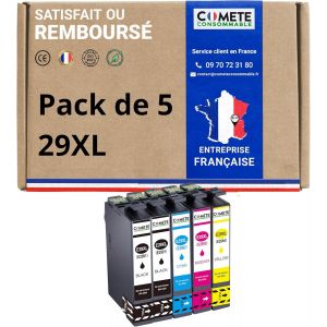 29XL - 5 Cartouches Compatibles avec Epson 29 XL Fraise - Multipack pour XP-342 XP-352 XP-452 XP-332 XP-245 XP-442 XP-255 XP-355 XP-455 XP-247 XP-432 XP-435 XP-335 XP-345 - Neuf