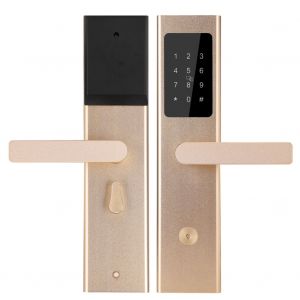 Serrure de porte en bois ultra-mince avec application Bluetooth et mot de passe pour maison, hotel, appartement, or - Neuf