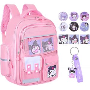 Cartable Fille Primaire Sac à Dos Enfant,Sac D'école Scolaires Kawaii avec Pendentif Badges Cartes Cadeau d'anniversaire Rentrée Scolaire 3 à 6 éme.[B35] - Neuf