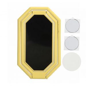 Support magnetique pour telephone portable en forme de losange, rotation a 360¡ã, jaune - Neuf