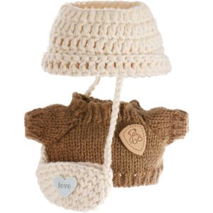 Habits d'&eacute;t&eacute; sucr&eacute;s pour poup&eacute;es Porte-cl&eacute;s Vinyl Plush Toyavec Chapeau de p&ecirc;cheur en Cordon & Robe Salopette & pin FloralAccessoires Tenue pour Vinyl Plush Toys Blind Box(Violet) - Neuf