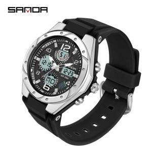 Top marque nouvelle dame de luxe MS LED montre de Sport num&eacute;rique loisirs mode montre &agrave; Quartz femmes fille militaire 50 M montre &eacute;tanche black silver - Neuf