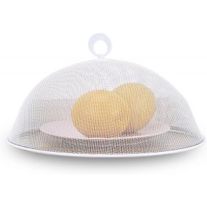 Jexnovashop-Cloche De Protection Alimentaire Inox 35 Cm &iquest; Couvre-Plat Anti-Insectes En Maille Fine &iquest; Cloche Cuisine Pour Fruits, G&acirc;teaux, Pique-Nique Ou Buffet, Acier - Neuf