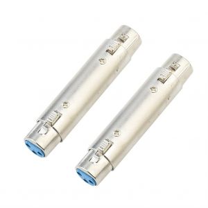 KALANKA-2 pièces prise XLR vers prise XLR femelle vers femelle adaptateur d'extension 3 broches pour convertisseur audio microphone vidéo - Neuf