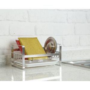 Porte Eponge,Acier Inoxydable304organisation D'évier Rangement Support Eponge,Organisateur Evier Cuisine Bac Collecteur Amovible Etagère En Éponge,Pour Cuisine Éponge,Porte-Savon - Neuf