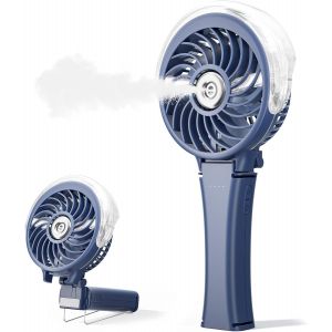 KALANKA-Ventilateur brumisateur portable amélioré 2025, deux boutons faciles à utiliser, ventilateur brumisateur rechargeable à main, ventilateurs de pulvérisation d'eau, mini ventilateurs de - Neuf