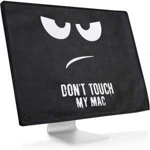 Housse &Eacute;cran Ordinateur Compatible Avec Apple Imac 24" - Protection D'&Eacute;cran Pour Ordinateur - Don'T Touch My Mac Blanc-Noir - Neuf