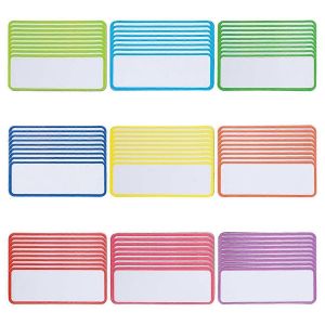 54 pcs magn&eacute;tique effa&ccedil;able &agrave; sec &eacute;tiquettes bandes r&eacute;utilisables salle de classe nom &eacute;tiquettes inscriptible vierge aimant cartes &eacute;poque - Neuf