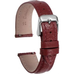 Eryi-Bracelets De Montre En Cuir Véritable 16mm Plat Remplacement Rapide En Cuir De Vache Élégant Bracelet De Montre Pour Femmes Et Hommes Avec Boucle En Acier Inoxydable, Rouge - Neuf