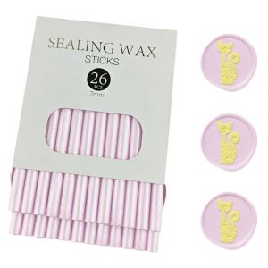 B&acirc;ton de cire, 26 PCS mini pistolet &agrave; colle b&acirc;ton de cire d'&eacute;tanch&eacute;it&eacute; pour tampon de cire, b&acirc;tons de cire de scellement pour invitations de mariage, cartes (Sakura Pink) - Neuf