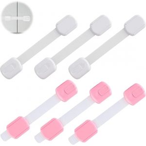 Bloque Porte B&eacute;b&eacute;,6 Pi&egrave;ces Securite Porte Enfant,S&eacute;curit&eacute; Enfant,Porte Securite Bebe Avec Adh&eacute;sif,Sans Per&ccedil;age Pour Armoire,Tiroirs,R&eacute;frig&eacute;rateurs - Neuf