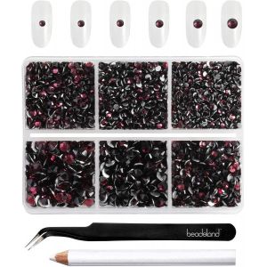 Kal-Lot De 4300 Strass Ronds Violets &Agrave; Dos Plat -6 Tailles -Avec Pincettes Et Crayons De Cire -Ss6-Ss20 -Am&eacute;thyste - Neuf