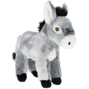 KALANKA-KEELECO - Peluche 100% recycl&eacute;e - Jouet &eacute;cologique pour Enfant - Peluche Ane 20cm - SE2803, Gris - Neuf