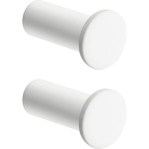 Crochets à Visser Patère Murale Ronde 45mm,Crochets Muraux en Acier Inoxydable,Robuste Patère pour Salle de Bain Chambre Cuisine Entrée,Accroche Serviette,2 Pcs Blanc - Neuf