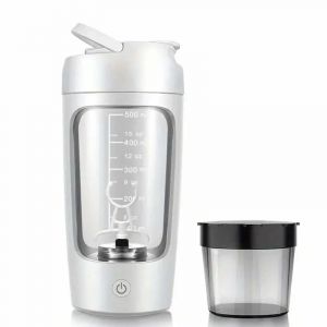 shaker &eacute;lectrique automatique &iquest; bouteille m&eacute;langeuse 0,5 &agrave; 1l pour prot&eacute;ines, caf&eacute; et boissons - Blanc - Neuf