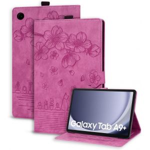 Coque Pour Galaxy Tab A9+/A9 Plus 11 Pouces 2023 Pu Cuir Cover Tablette Housse De Protection Samsung Galaxy Tab A9+ 2023 Porte-Crayons Portefeuille Tablet Étui Sm-X210/X215/X216 Rose Rouge.[F3891] - Neuf