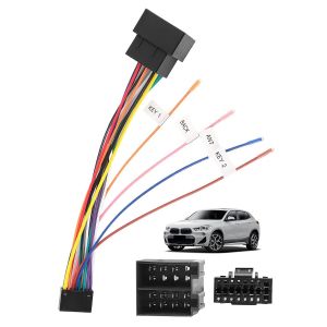 Câble Adaptateur 16 Broches vers ISO pour Autoradio Android Adaptateur Autoradio pour Prise 16 PIN Stéréo Faisceau de Câblage Plug & Play avec Commandes au Volant et Signal de Marche Arrière - Neuf