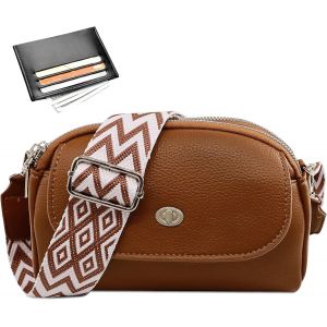 RFCBC-Sac à Bandoulière Femme, Petit Sac a Main Femme en Cuir PU, Sac a Main Femme Bandoulieres avec Bretelles Réglables et Amovibles Élégant Sac Besace Femme pour Voyage Quotidien Travail École - Neuf