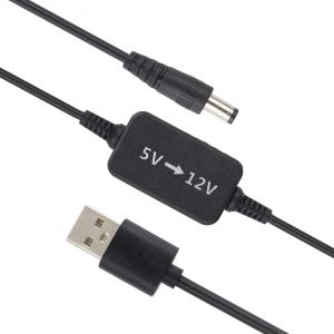 KALANKA-Câble convertisseur de tension USB vers 12 V CC (connecteur 5,5 x 2,1 mm) - Transformateur et adaptateur d'alimentation - Câble de charge de 1,5 m (5 V-12 V) - Neuf
