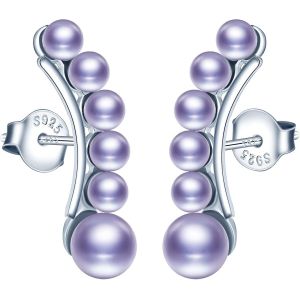 Boucles D'oreilles Grimpantes Perles Pour Femme En Argent 925, Clous D'oreilles Perles Piercing Oreille Boucles D'oreilles Grimpeur Bijoux Pour Femme Filles[Bou9241698] - Neuf