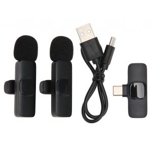 Microphone Lavalier Sans Fil One Tows Two Plug And Play, RéDuction Du Bruit, Mini Microphone à Revers Pour L'enregistrement En Direct K9 Type C - Neuf