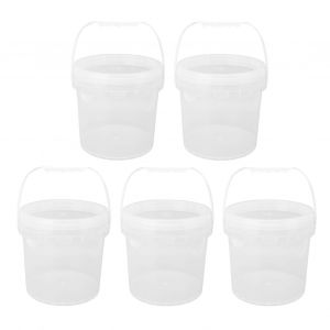 XYONG Lot de 5 seaux ronds en plastique PP de 5 L avec poignee pour emballage de peinture chimique - Neuf