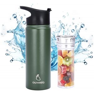Checarzhn--No1-Mango Gourde Avec Infuseur À Fruits, Acier, Idéale Pour Les Activités De Plein Air, Garde Les Liquides Au Frais, Anti-Fuite, Joints Toriques En Silicone Robuste, Bouteille À Thé Avec I - Neuf