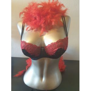 Soutien-Gorge Corbeille Rouge Et Noir Ambra Collection Passion 90b - Neuf