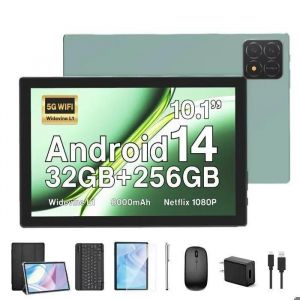 Tablette Tactile - TAKINURU - 10.1 Pouces - Android 14 - 32Go RAM - 256Go Stockage - 8000mAh - Neuf