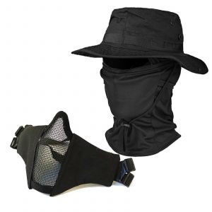 Masque D'airsoft De L'&eacute;quipement De Protection - Tactique Cagoule Masque Pour Le Visage Et Le Boonie Hat Pour Le Paintball, P&ecirc;che, Randonn&eacute;e, Activit&eacute;s De Plein Air - Neuf