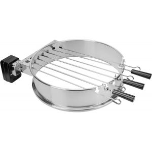 Ulteronixshop-Tournebroche/R&ocirc;tisserie &eacute;lectrique, Lot de brochettes en Acier Inoxydable avec 5 Broches et Moteur pour Weber 57 cm Barbecue Charbon Bouilloire Grills - Neuf