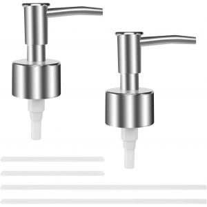 KAL-2 Pièces Têtes De Pompe Pour Distributeur De Savon Pompe De Rechange Pour Distributeur De Savon Liquide Avec 4 Tubes Pour Bouteilles À Filetage De 28Mm Cuisine Salle De Bain Plan De Travail - Neuf