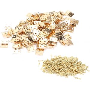 Petite Charniere, Mini Charni&egrave;res Laiton Miniatures Accessoire Clous Montage M&eacute;tal Bo&icirc;te Bijoux D&eacute;corative Pliante Artisanat Remplacement Pour Tiroir Bois Armoire Coffre - Neuf