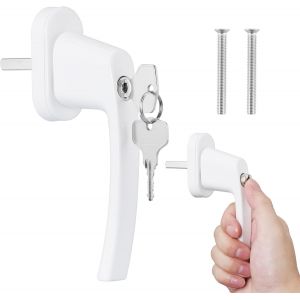 Kalanka-Poignee Porte Bloque Fenetre - Poignée Avec Verrou Longueur Tige 35 Mm Avec Serrure Aluminium Et Clé - Bloc Fenetre Securite Enfant Avec Clé Pour Déverrouiller - Neuf