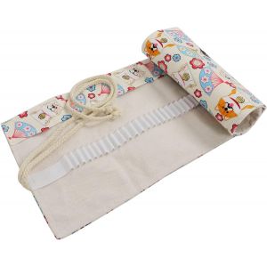 MAA-Sac a Crayon de Toile, 48 72 Trous Pochette pour Crayons, Trousse de Crayons de Couleurs Sac Multi-usages (Crayons Non Inclus), 64, Sac a Crayon de Toile, Sac a Crayon de Toile - Neuf