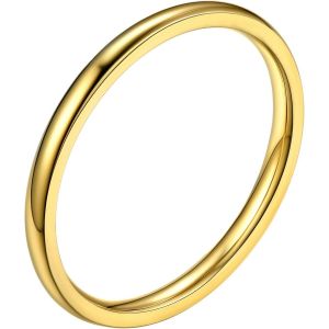 Kal-Bagues Simples Pour Hommes Et Femmes 2mm/4mm/6mm/8mm De Large Style Confortable Acier Inoxydable Bague Anneaux Business Quotidienne Punk Nom Personnalis&eacute; Cadeau Souvenir Taille 54-67 - Neuf