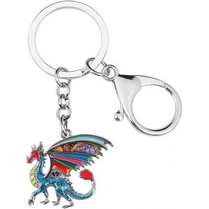 KAL-Porte-Clés Dragon Fantaisie En Émail Alliage De Zinc Dinosaure Bijoux Cadeaux Pour Femmes Filles Clé De Voiture Sac À Main Charms - Neuf