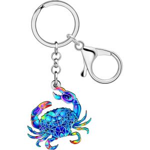 KAL-Porte-Clés En Acrylique En Forme De Crabe - Bijoux De L'Océan - Accessoires Mignons - Cadeaux Pour Femmes Et Enfants - Breloques Pour Sac À Main - Neuf