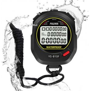 Jexnovashop-Chronom&egrave;tre De Sport &Eacute;tanche 10 Tours/S&eacute;quences Avec Rappel, Compte &Agrave; Rebours, Alarme, Calendrier, Grand &Eacute;cran, Chronom&egrave;tre Pour Entra&icirc;neurs, Course, Natation, Entra&icirc;nement Sportif - Neuf