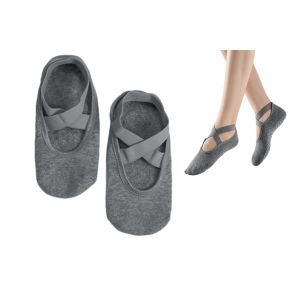 Chaussettes De Yoga Antid&eacute;rapantes En Coton Pour Femmes - Pilates, Massage, Ballet - Gris Fonc&eacute; - Neuf