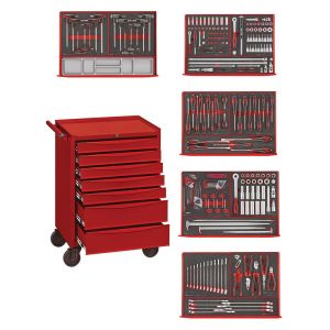 Servante rouge foam mini master set 7 tiroirs Teng Tools TCEMM385EV - Neuf