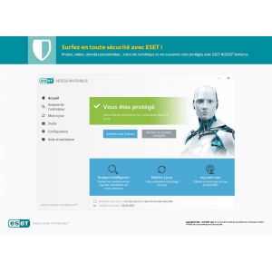 Eset Nod32 Antivirus - Edition 2020 - Abonnement 1 An - 3 Postes - Logiciel En Téléchargement - Pc - Neuf